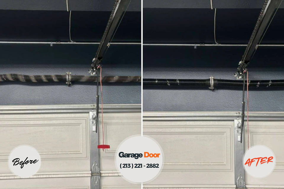 Before and after: garage door repair Darby, PA